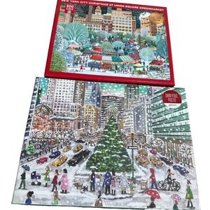Lot Of 2 Galison SNOWFALL ON PARK AVE  & Time Square Christmas Puzzles